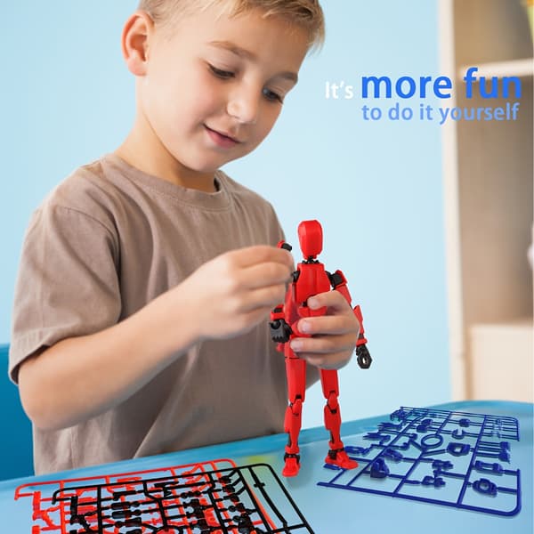 Leddet Robotfigur Modelsæt - Grå + Sort