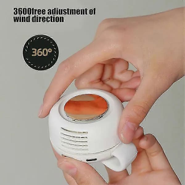 Bærbar clip-on køleventilator, USB genopladelig mini clip-on ventilator, hals- og taljeventilator, justerbar luftkøleventilator, grøn.