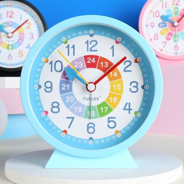 Analog Kids Alarm Clock - Silent Battery Operated Desk Clock with Snooze Light