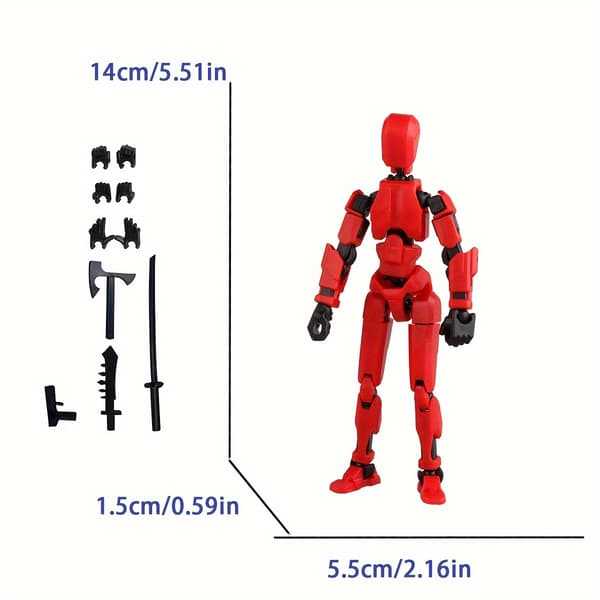 Leddet Robotfigur Modelsæt - Grå + Sort