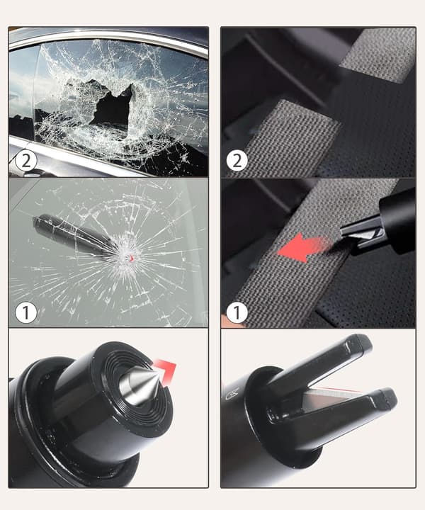 [LCS]Safe Pro X Bilhammer, Automatisk Rudeknuser til Land og Undervand, Sort Black