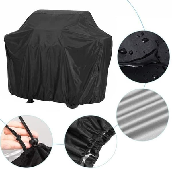 (Svart) WINPOWER Grillöverdrag - 145x61x117cm - Svart - 201D polyester