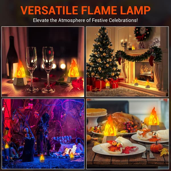 USB Genopladelig LED Flammeeffektlampe med 3 Lystilstande