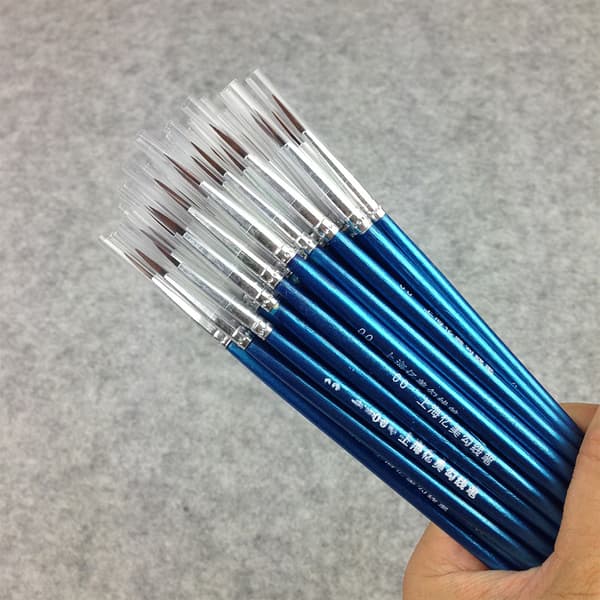 10 st Nylonhår Konstnär Pensel Akryl Akvarell Rund Fin Hand Point Tip