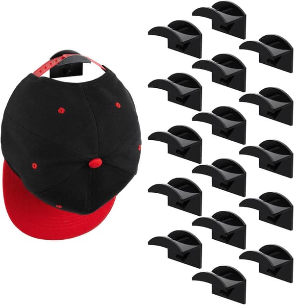 16-pakning selvklebende veggmonterte hatteholdere, ingen boring