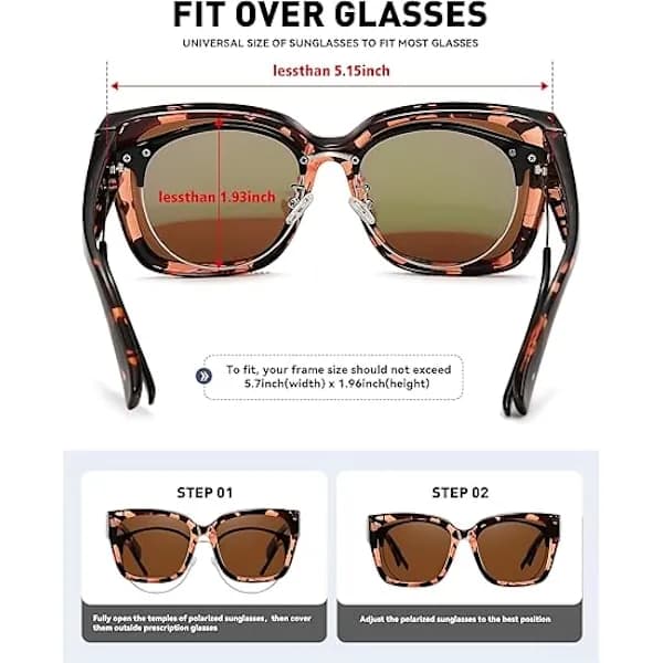Unisex solglasögon som kan bäras över glasögon.
