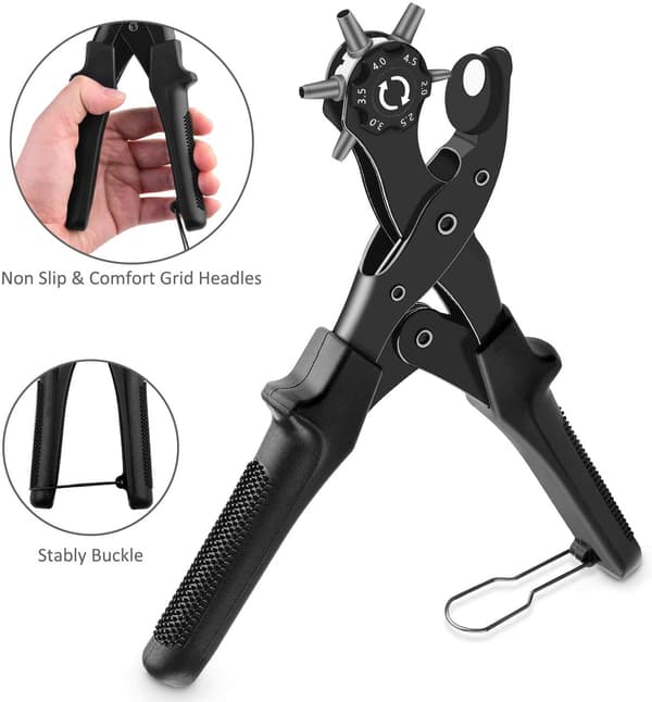Belt Hole Punch, Leather Hole Punch with 2 Extra Stops - Perf