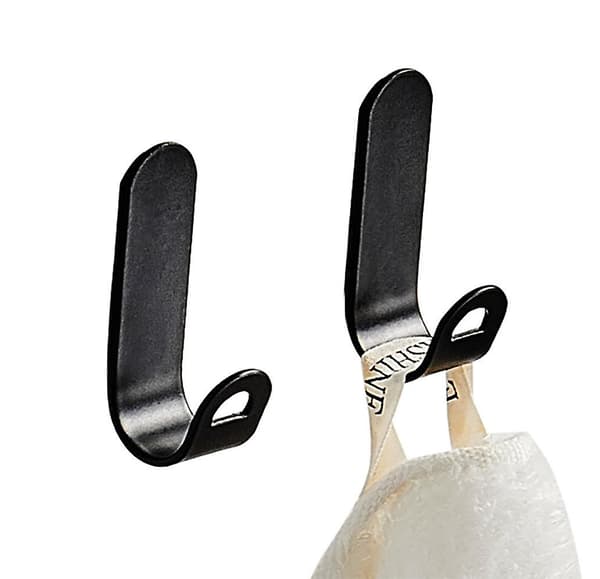 10-pakning selvklebende 304 rustfrie stålkroker, matt svart