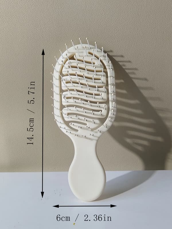 Mini ihålig designkam 2-i-1 våt torr resa Beige