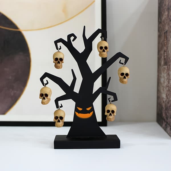 Gotisk Skelettræ Havepynt, 6,3 tommer Halloween-dekoration