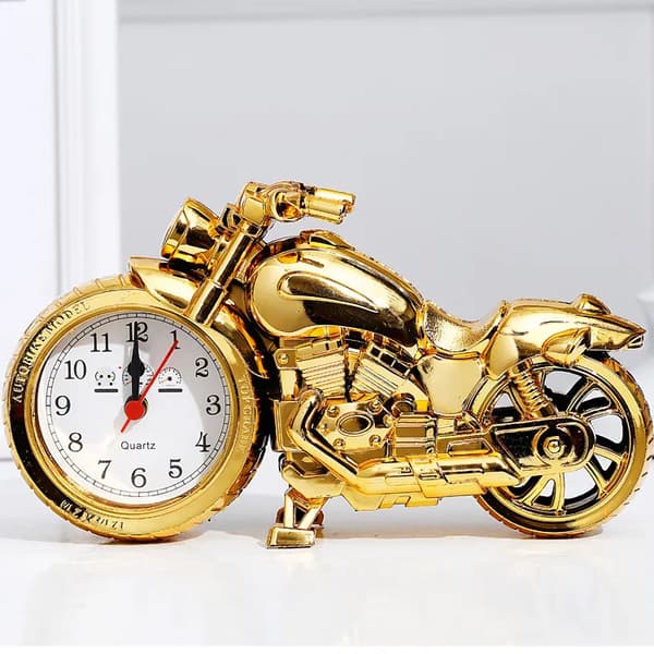 Motorcykelväckarklocka - guld Gold