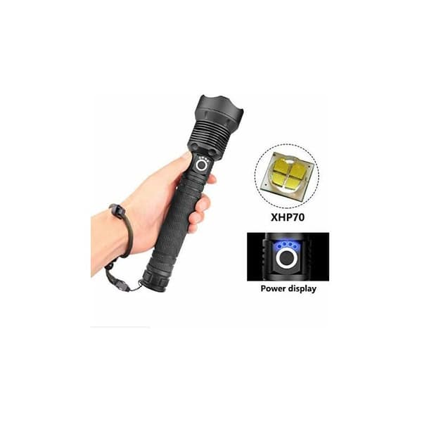 LED-taskulamppu, Xhp70 erittäin kirkas säädettävä zoomattava vedenpitävä