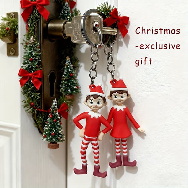 Julälva nyckelring, söt parväska berlock