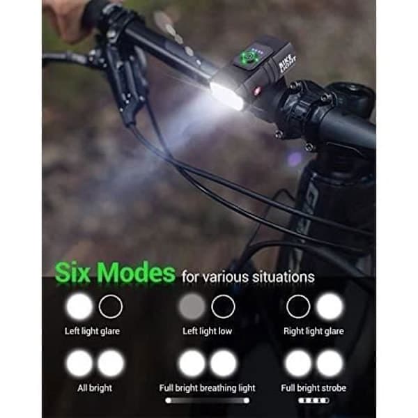 Sykkellys 1600 lumen ultralyst sykkellys 6 lysmoduser+4 lysmoduser USB-lading IPX5 vanntett varsellampe