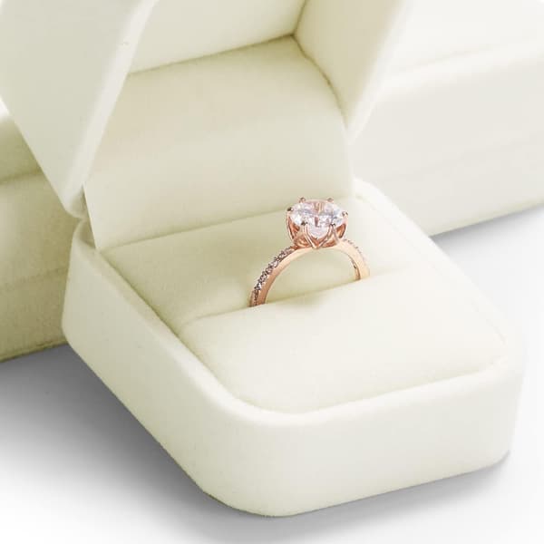 Sammet Ringoppbevaringsboks Hvit Ringgaveeske for Forlovelse Bryllup Valentinsdag Jubileum