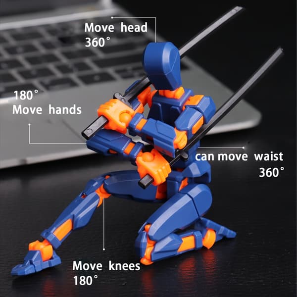 Artikulert Robotfigur Modellsett - Grå + Svart
