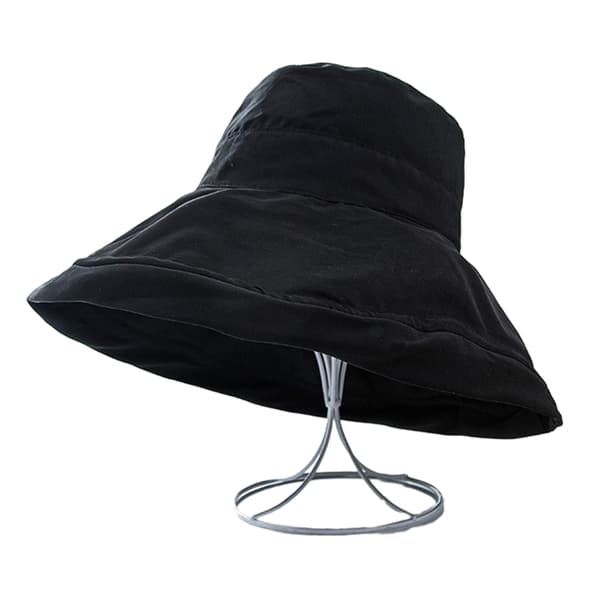 Solid Color Fisherman Hat Foldable Fashionable Summer Hat for Commuting Black