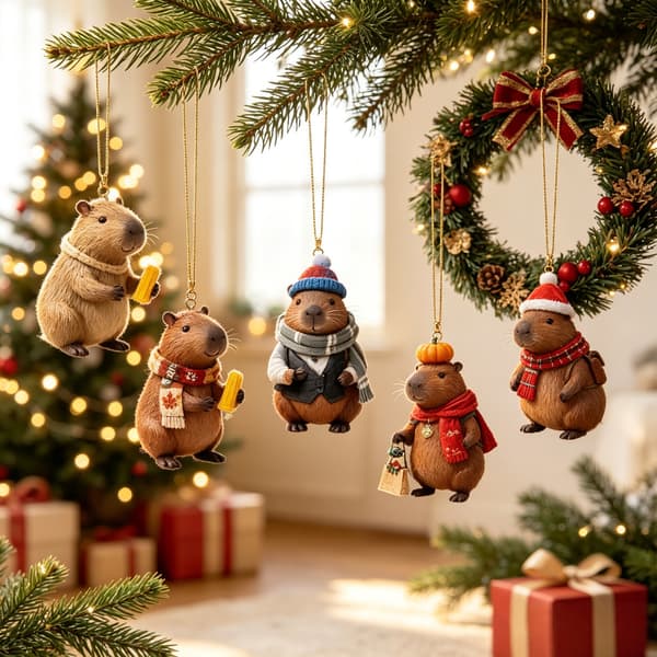 2026 Capybara-adventskalender, 24-dagars julnedräkning med miniprydnader