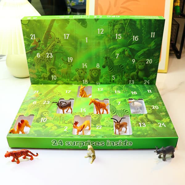 24-dagars julkalender, överraskningsbox för nedräkning till barn