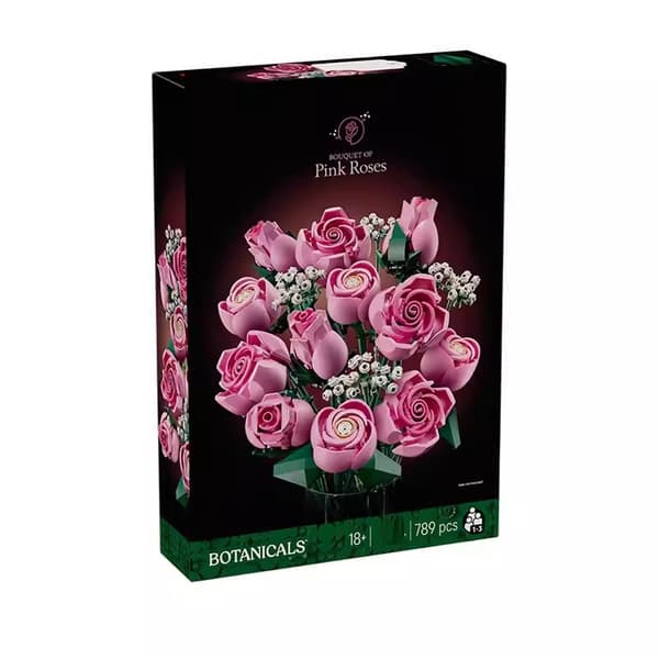 Rosa Botanisk Blomsterbukett Byggeklosssett