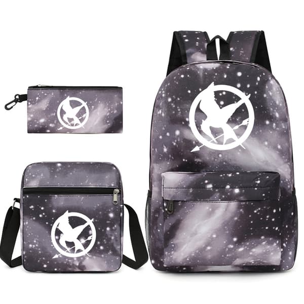 The Hunger Games Starry-Sky 3-dels Ryggsekksett Starry Gray Backpack + shoulder bag