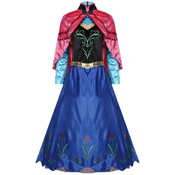 Frozen Anna Prinsessa Cosplay Kostym Vuxen Snödrottning Klänning Elsa Cosplay Kläder Sagostund Fest Karneval Halloween Kostym L-WELLNGS L only wig