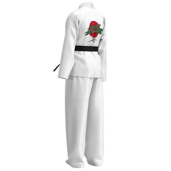 Karate Kid Cobra Kai Kostym Barn Flicka Män Kimono Tory Nichols Daniel Larusso Cosplay Uniform Huvudband Halloween Festkläder-WELLNGS White Karate Uniform Kids 140-150cm