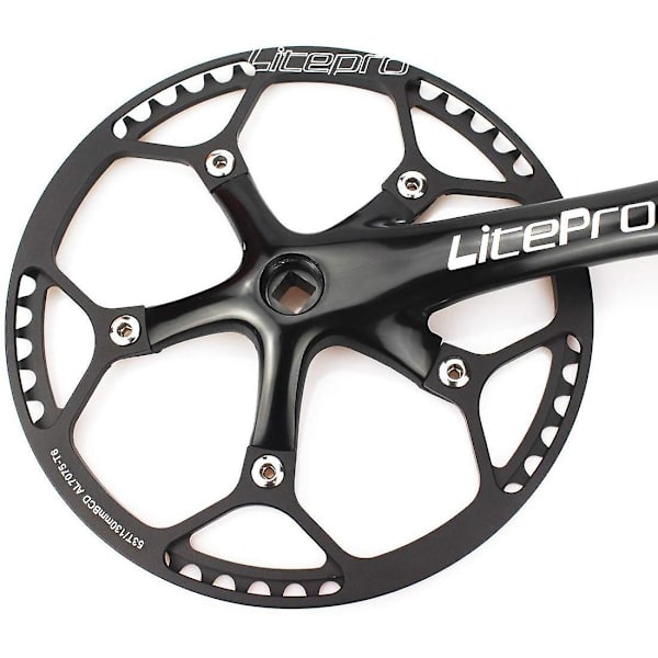 Enkeltspeed kranksett 53t 170mm krankarmer sammenleggbar sykkel kranksett med beskyttende deksel for sykkel Trac-WELLNGS