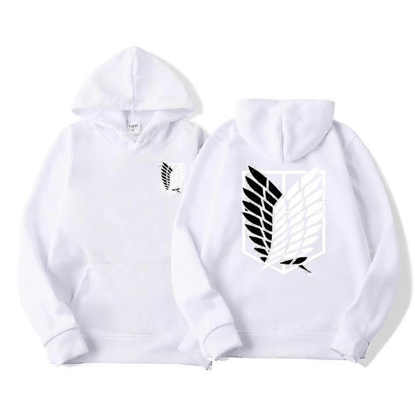 Attack on Titan Mænds Hoodie Anime Hoodie Mænds Streetwear Trøje Harajuku Hoodie Sweatshirt Tøj - WELLNGS White S
