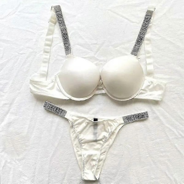 Seksikäs alusvaatesetti mukava naisten push-up rintaliivit Victoria's Secret alusvaatesetti naisten 2-osainen alusvaatesetti - WELLNGS Glossy follows7 75B