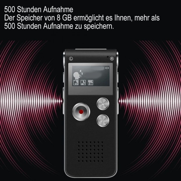 Inspelare Digital diktafon Audio Recorder Taligenkänning-WELLNGS