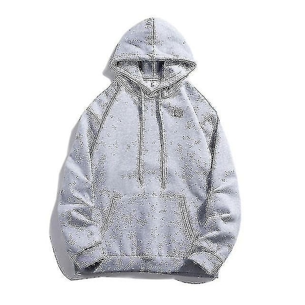 Uppvärmda Hoodies, USB Elektriskt Uppvärmd Lätt Hoodie Sweatshirt Jacka - WELLNGS Grey M