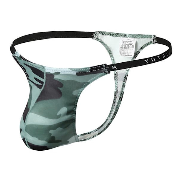 Miesten viileät naamiointistringit, kuumat matalavyötäröiset miesten stringit G-string-bikinit - WELLNGS grass green camouflage M