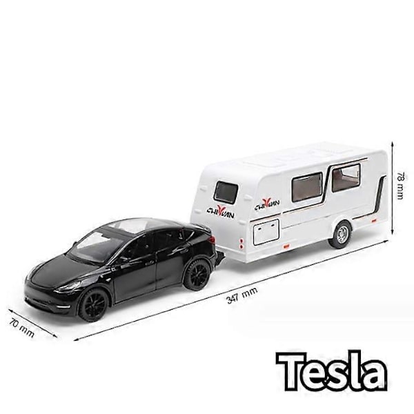 1/32 Trailer RV Kuorma-auton leluautomalli Alloy Diecast Maastoauto Camper äänen ja valon leluautomalli lapsen lelujen kokoelma lahja -WELLNGS Black