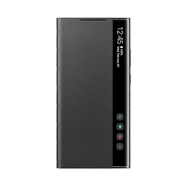 Passer for Samsung Mirror Smart View Flip Cover Ingen Demontering Besvarende Beskyttelsesdeksel Galaxy Note 20 / Note20 Ultra 5G Mobiltelefon - WELLNGS Black For Note 20