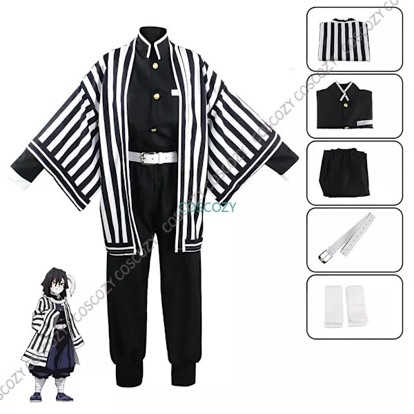 Lila/Svart Iguro Kohana Cosplay Anime Demon Slayer Iguro Kohana Yuori Kimono Cosplay Kostym Vit Orm Dockset M-WELLNGS M A1