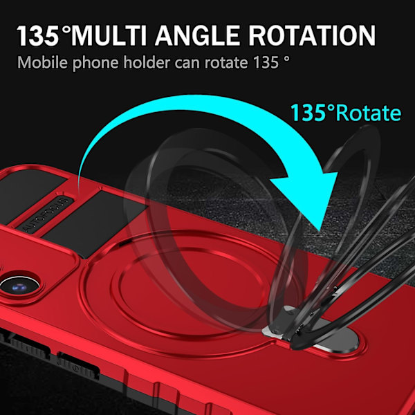 Samsung Galaxy S22+ 5G -puhelinkotelo, jossa jalusta, PC+TPU, yhteensopiva MagSafen kanssa - WELLNGS Red