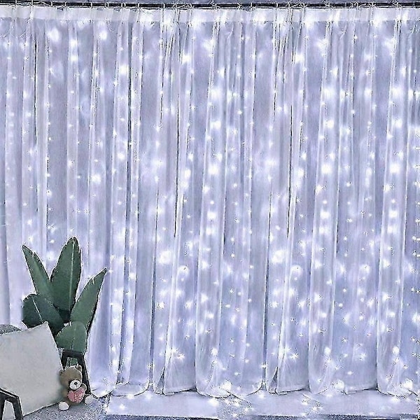 3M 4M 6M USB Gardin Guirlande LED Lys Julelys Juledekorationer Ferie Bryllupsdekorationer-WELLNGS Pink 4x2M