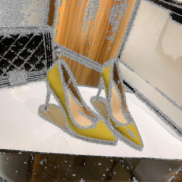Sexiga röda pumps för kvinnor - Tunna högklackade skor med spetsig tå (6cm/8cm/10cm) - Perfekta för bröllop - WELLNGS yellow 10cm 34