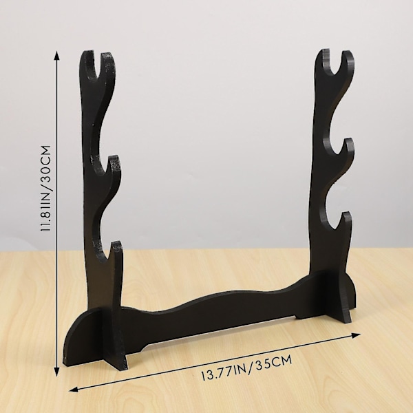 3-tiers Samurai Svärd Katana Hållare Stativ Ställ Rack Display Svart-WELLNGS