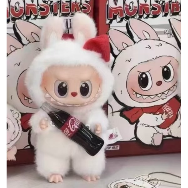 Monsters' Excitement Macaron Plyschdocka Handgjord Leksak Blind Box Äkta POPMART Monsters Labubu Coca-Cola Plysch Blind Box Handgjord Leksak (1ST)-WELLNGS 1 pcs
