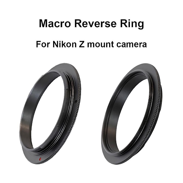 Makro-omvändningsadapterring för Nikon Z-fattning 49/ 52/ 55/ 58/ 62/ 67/ 72/ 77mm för Nikon Z5 Z6 Z7 Z9 Z50 etc. - WELLNGS 49mm