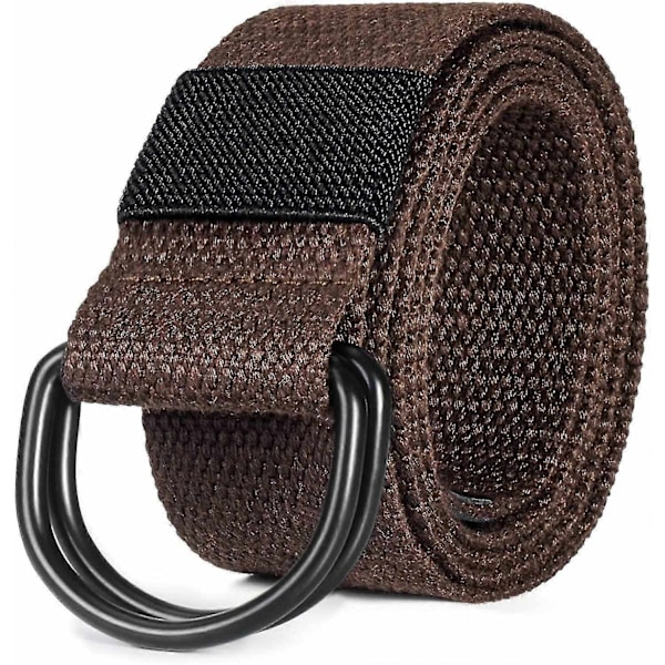 Canvas-vyöt miehille ja naisille - WELLNGS Black Buckle coffee waist size 40 43inch