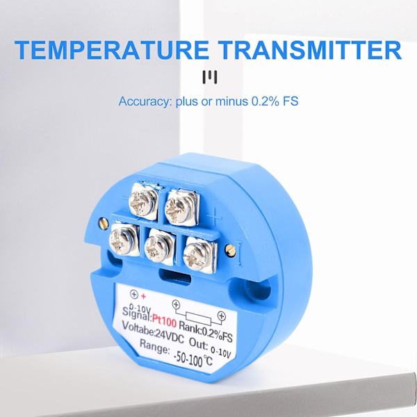 RTD PT100 Temperatursändare DC24V 50 ~ 100 grader Utmatning 0-10V-WELLNGS