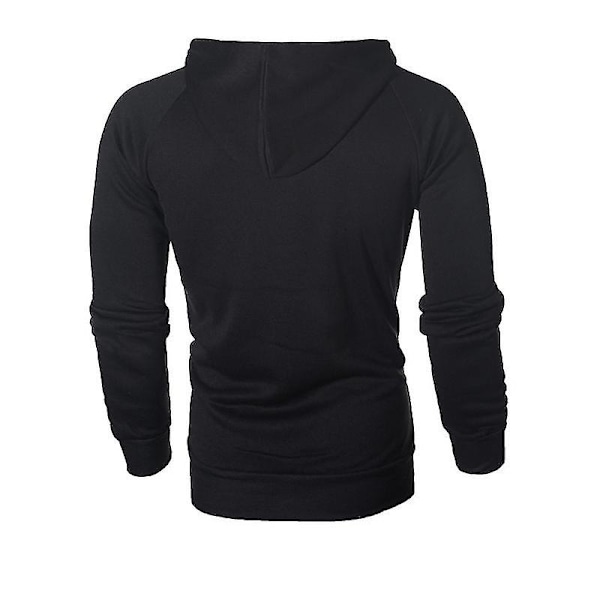 Miesten vetoketjullinen huppari, takki, huppari, hoikka istuvuus, hyppääjä, urheiluvaatteet - WELLNGS Black 3XL
