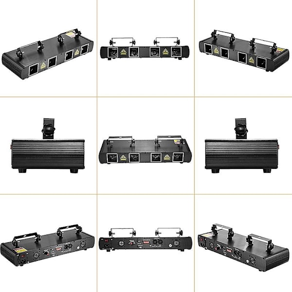 4 Linser Dj Lys Lydaktivert Led Laserstråleprojektor Festlys Kompatibel med Dmx-WELLNGS