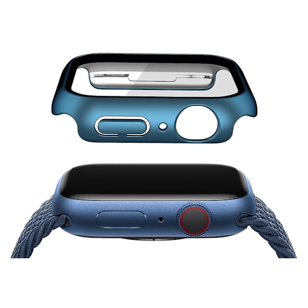 Apple Watch Series 7 45 mm / Series 8 45 mm:n Elektrolyyttisesti päällystetty matta PC-kellokuori Tempe-WELLNGS:n kanssa Blue