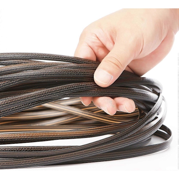 Reparationssæt til flet 37m 120ft Flet Reparationsmaterialer Tofarvet Gradient Mørkebrun med Lysebrune Striber Plastik Rattan Materiale til Terrasse - WELLNGS Brown
