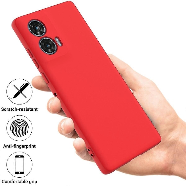 Flytande silikonfodral kompatibelt med Motorola Edge 50 Fusion-WELLNGS Red