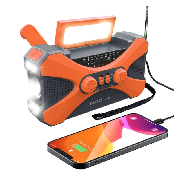 10000 MAH hätäradio, aurinkoaaltoradio, kannettava radio matkapuhelimen laturilla-WELLNGS